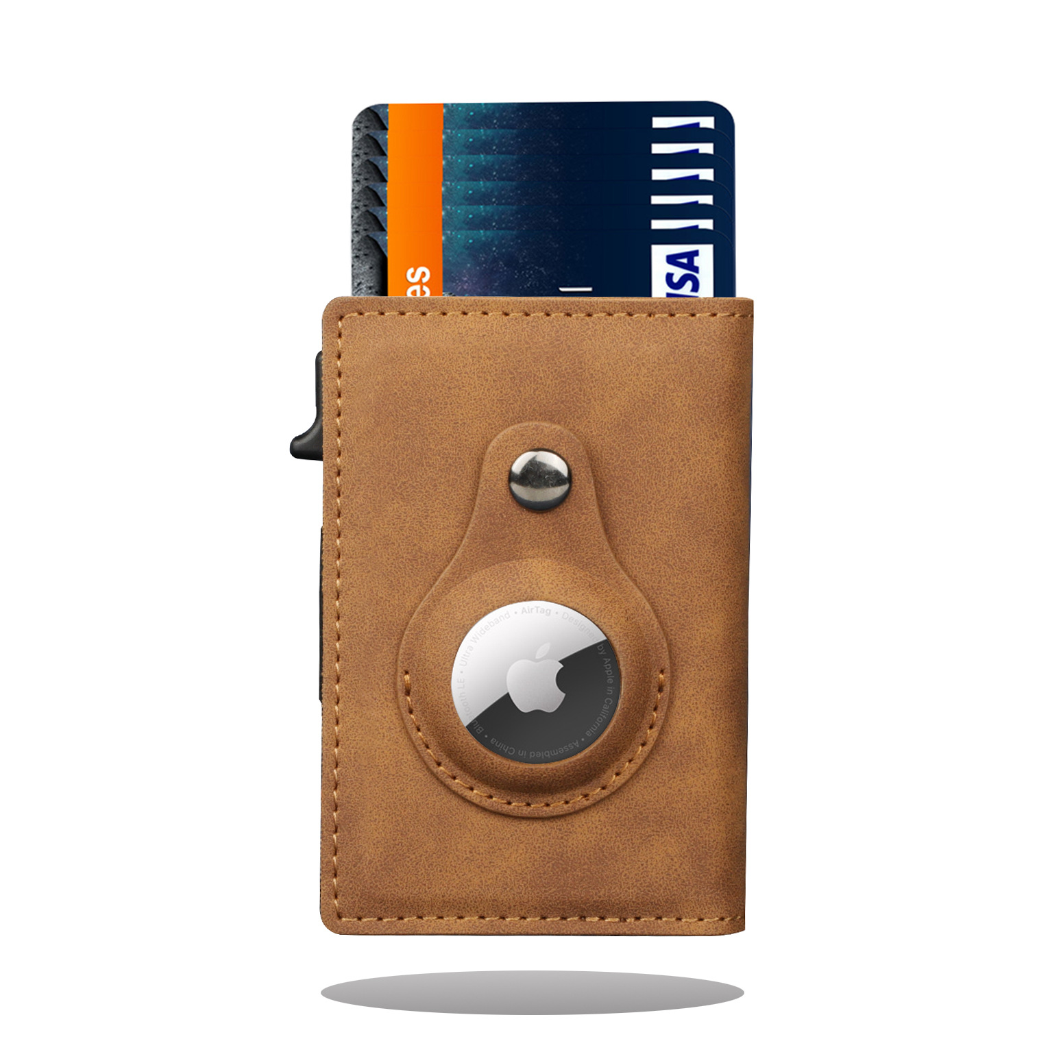 Hochwertiger RFID-Airtag-Geldbörsen-PU-Kartenhalter aus Leder