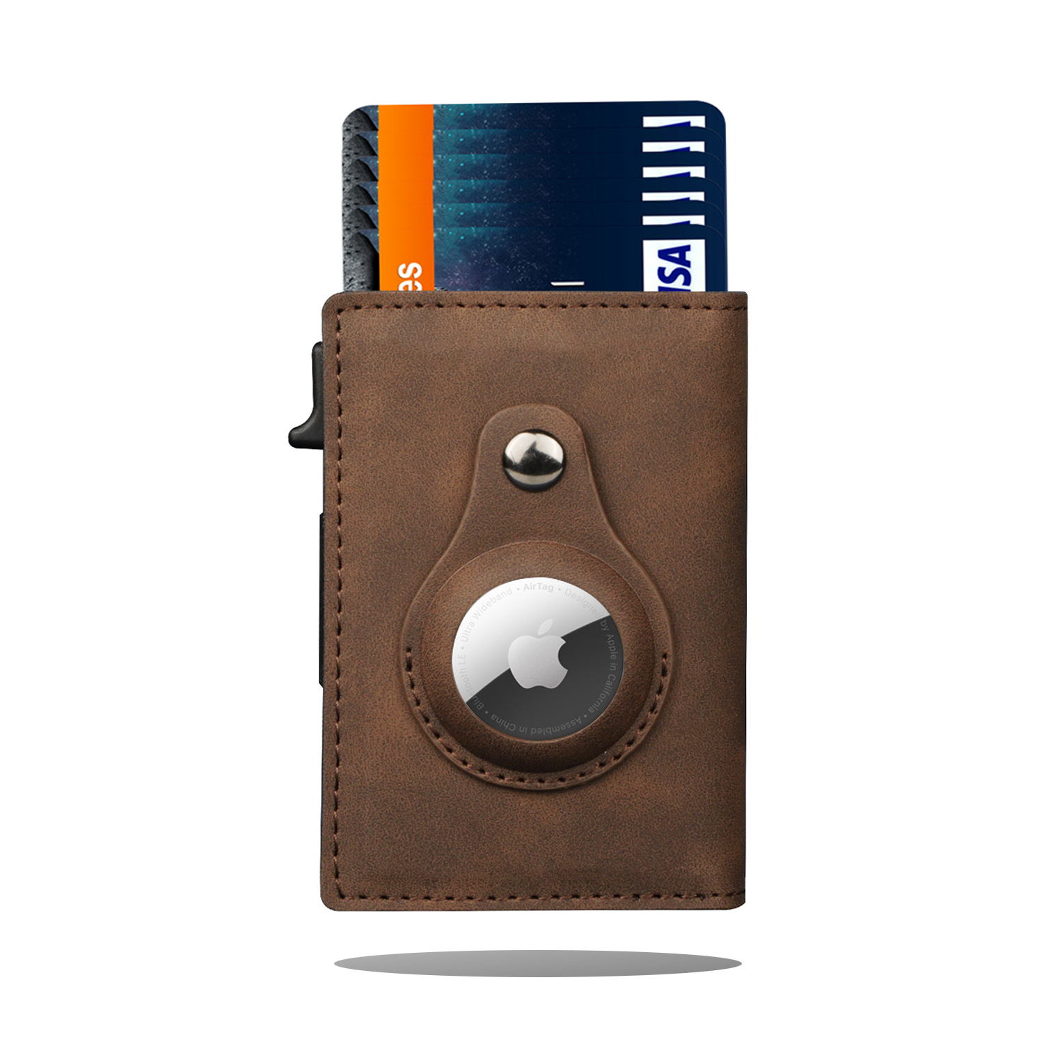 High Quality Rfid Airtag Wallet Blocking Custom Logo Downward Pressure Carbon Fiber Leather PU Wallet Card Holder