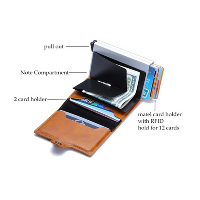 Customized Double Layers Aluminum Wallet Credit Card Holder