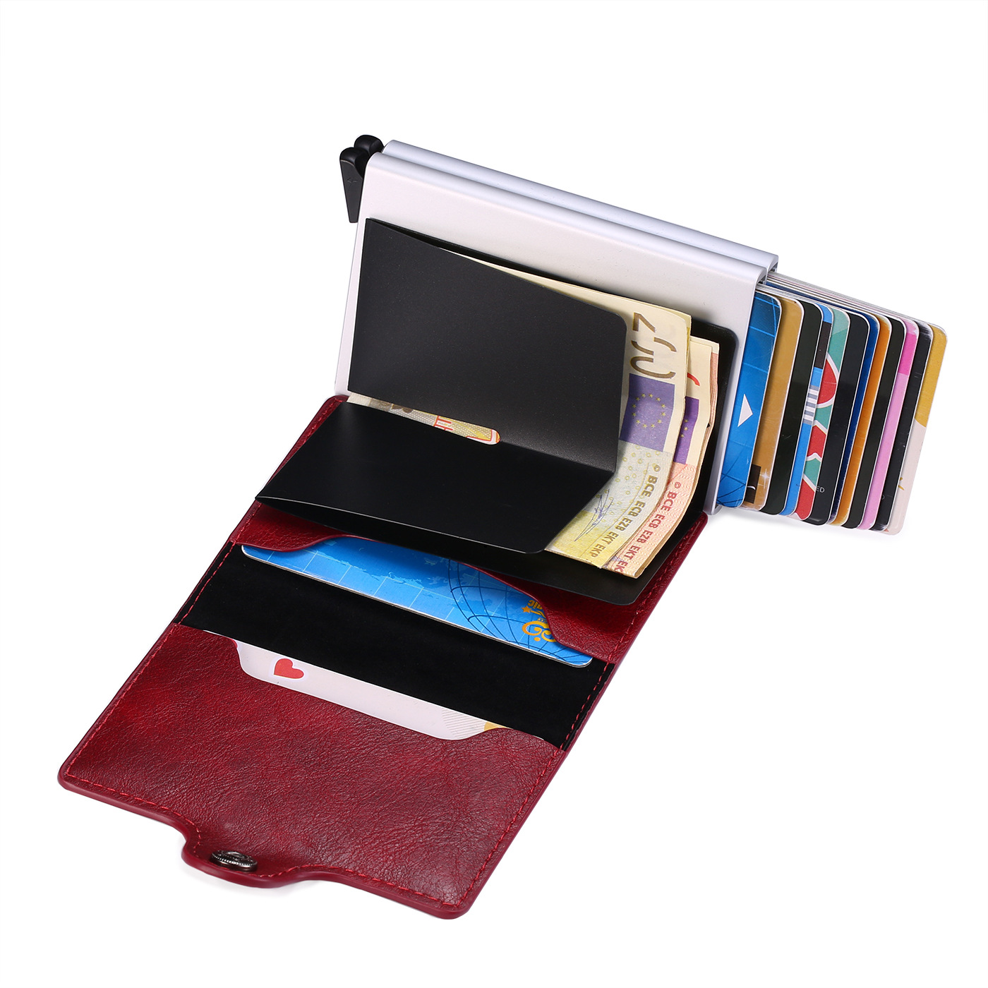 Customized Double Layers Aluminum Wallet Credit Card Holder