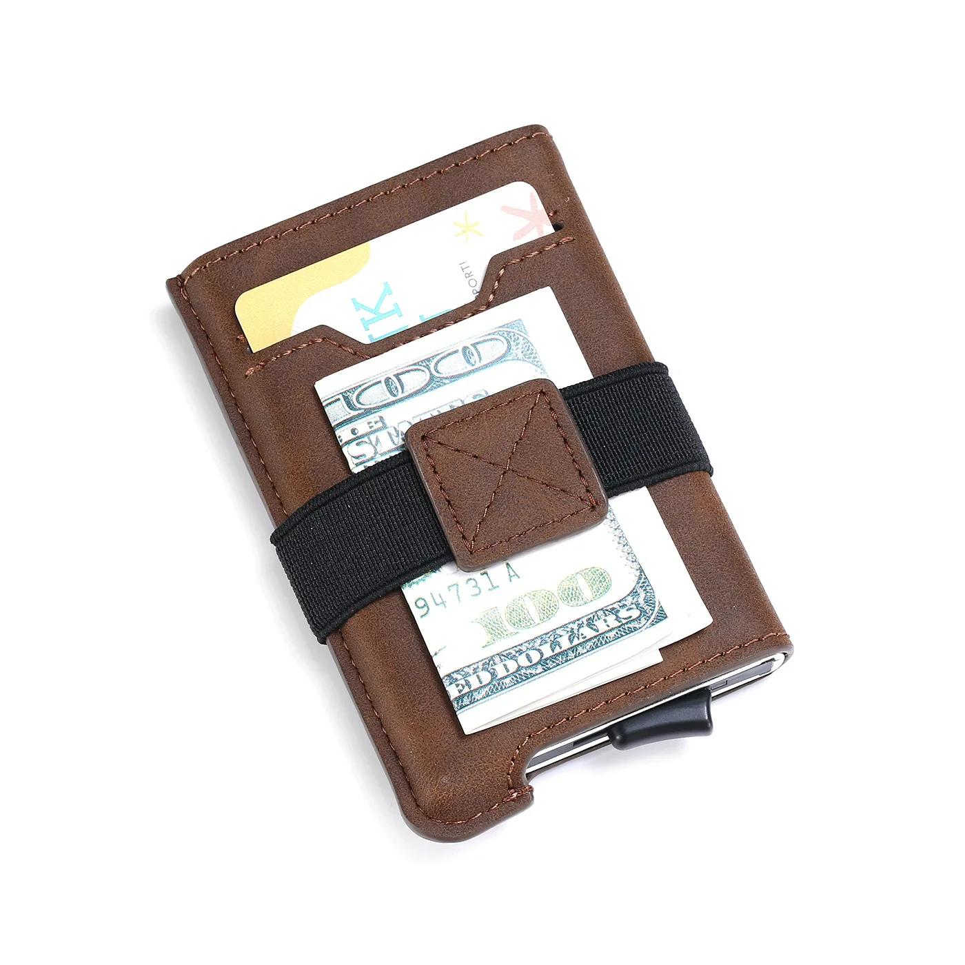 Fashion Leather Pop Up Rfid Blocking Wallet High Quality