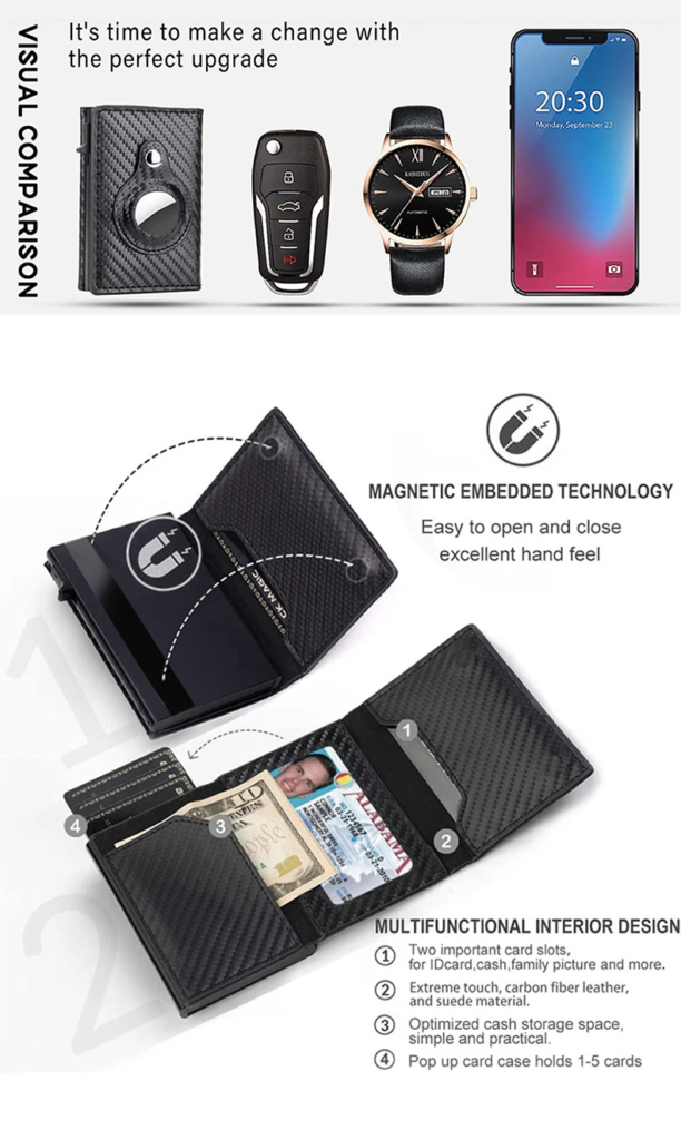 High Quality Rfid Airtag Wallet Leather PU Card Holder