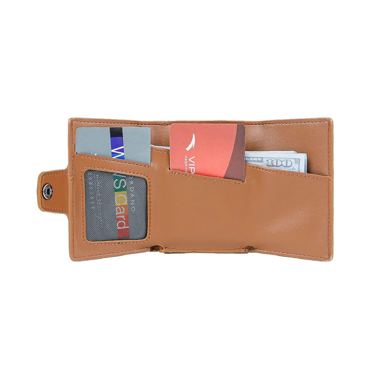 Dompet Pemegang Kartu Koin Ritsleting Rfid Kustom Mewah