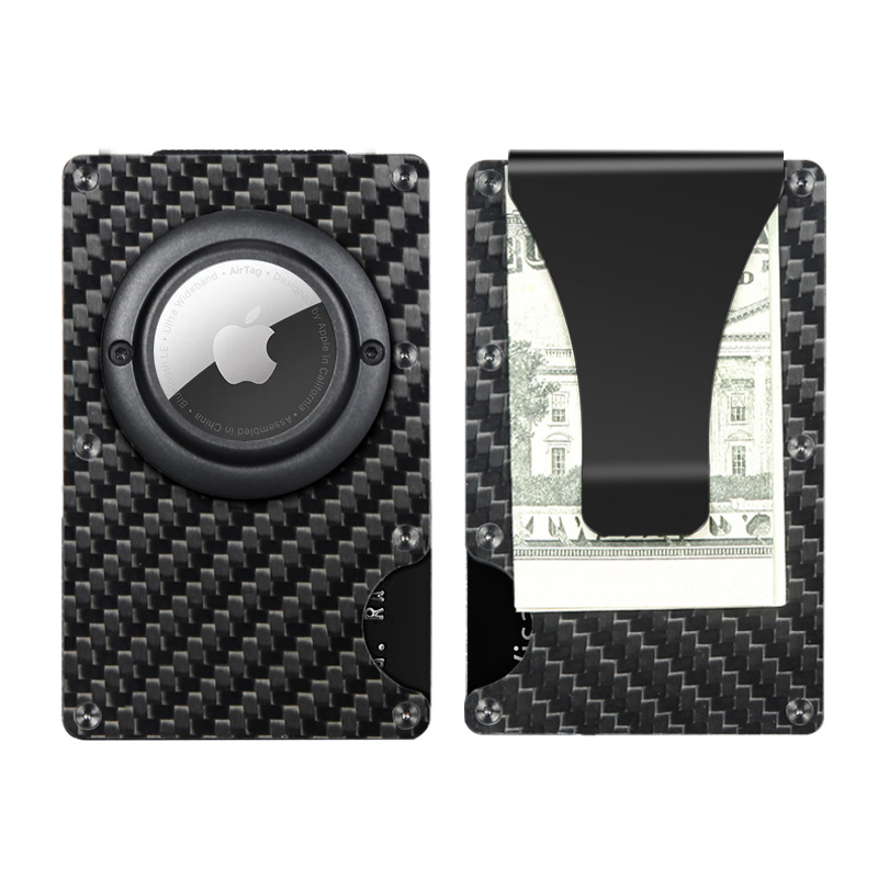 Mens Slim Minimalist Rfid Blocking Carbon Fiber Money Clip