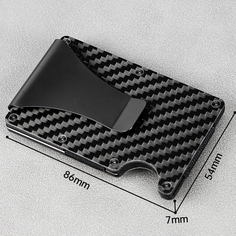 Mens Slim Minimalist Rfid Blocking Carbon Fiber Money Clip