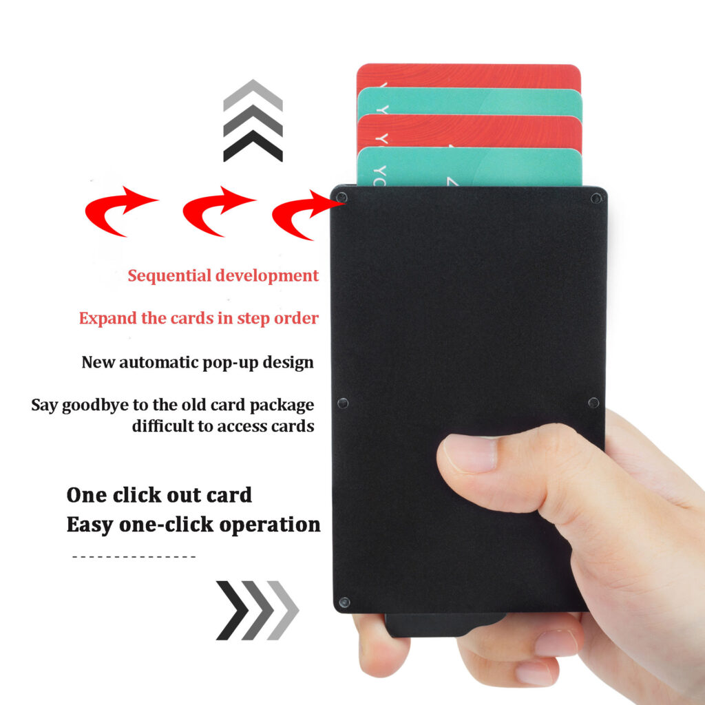 Μινιμαλιστική θήκη κάρτας αλουμινίου Rfid Blocking Metal Wallet