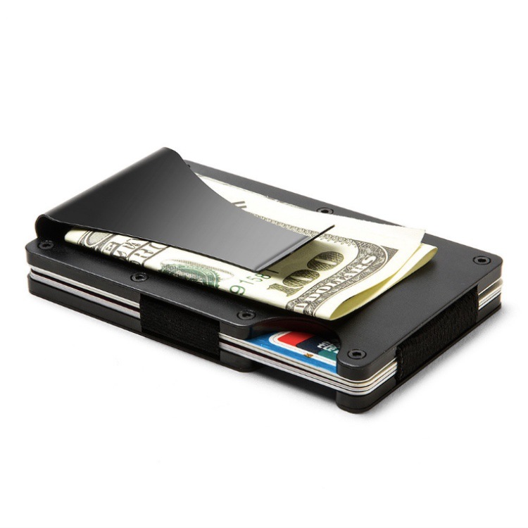 Minimalist Money Clip Aluminum Wallet RFID Blocking Card Holder