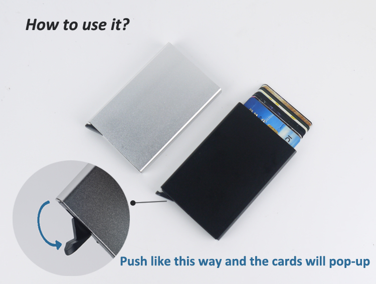 Popular RFID Blocking Pop Up Aluminum Card Wallet For Men