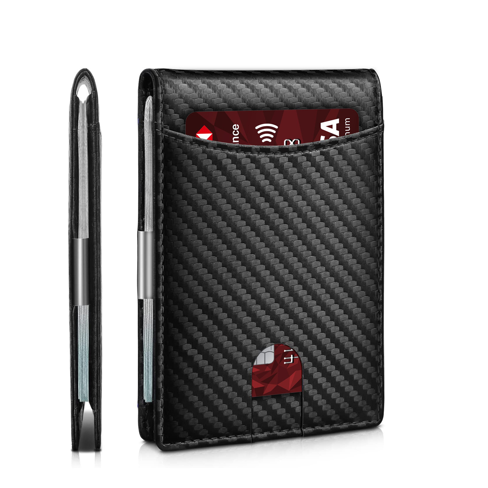 RFID Carbon Fiber Card Holder wallet with ID Window