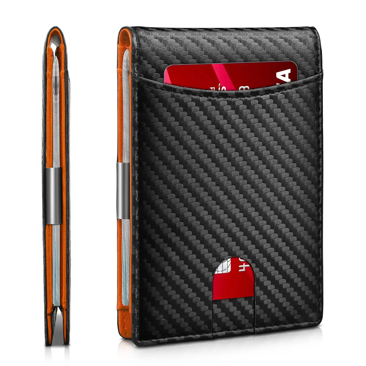 RFID Carbon Fiber Card Holder wallet with ID Window