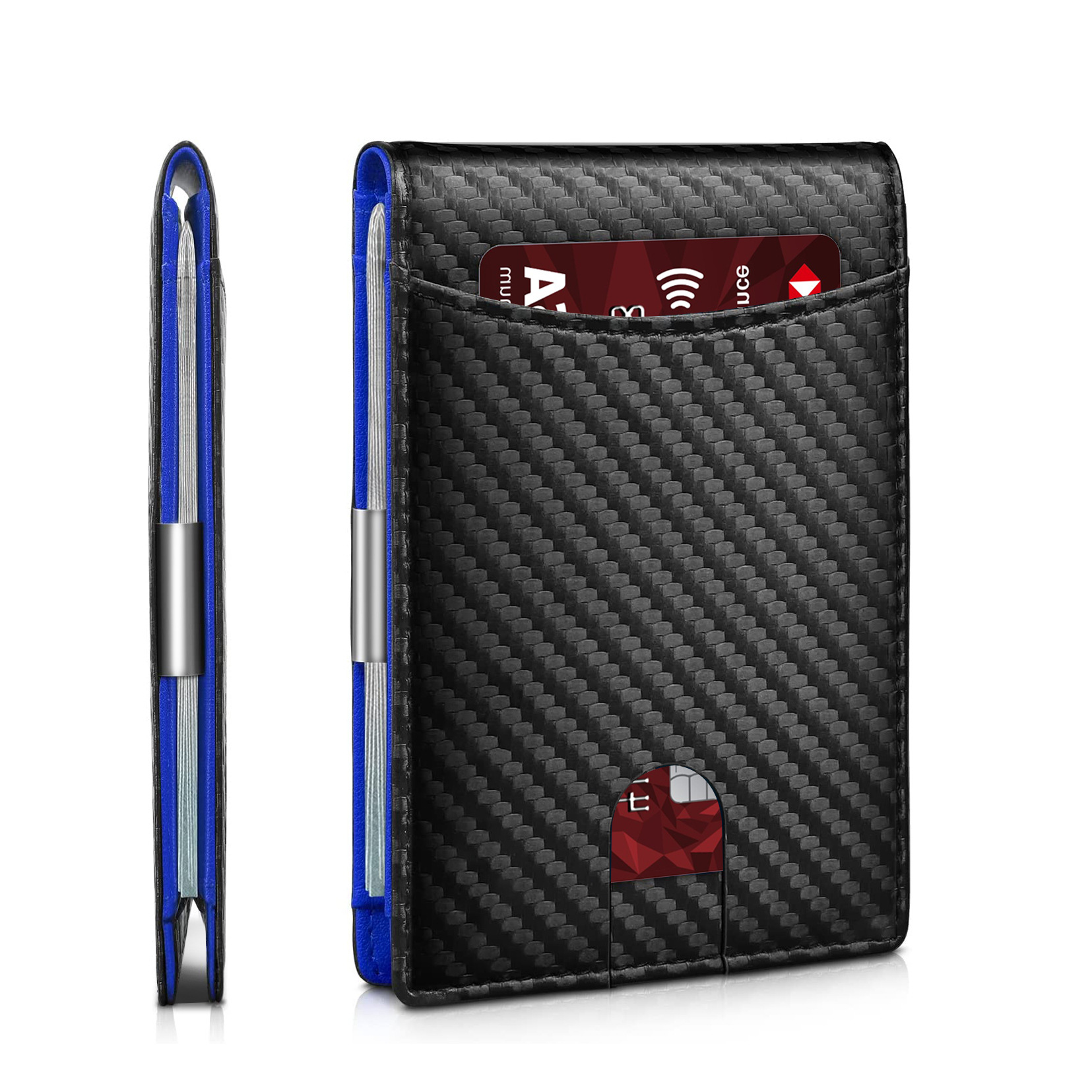 RFID Carbon Fiber Card Holder wallet with ID Window
