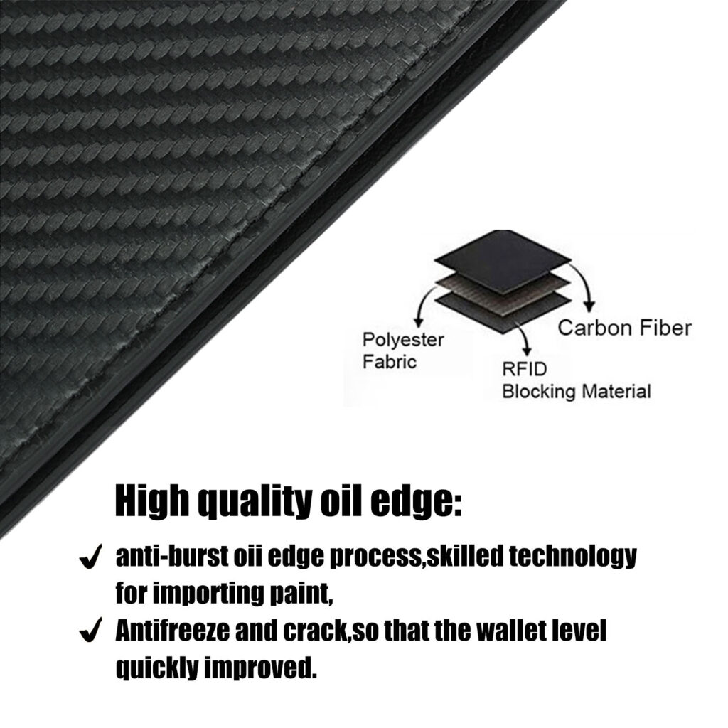 Πορτοφόλι RFID Carbon Fiber Holder Card με παράθυρο ID