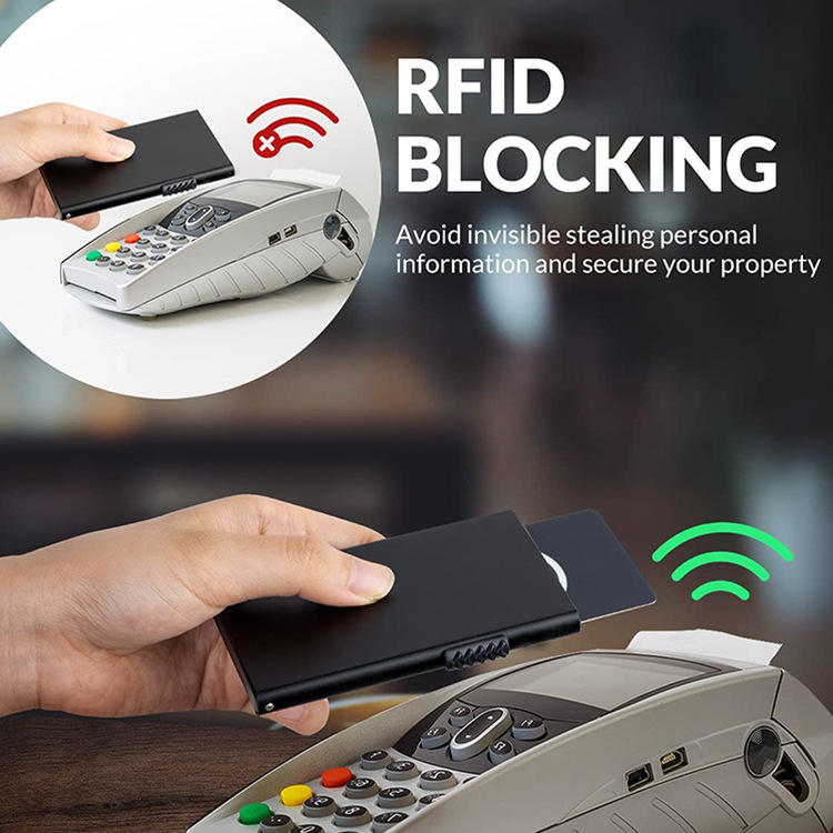 RFID পপ আপ মিনিমালিস্ট ধাতব ওয়ালেট