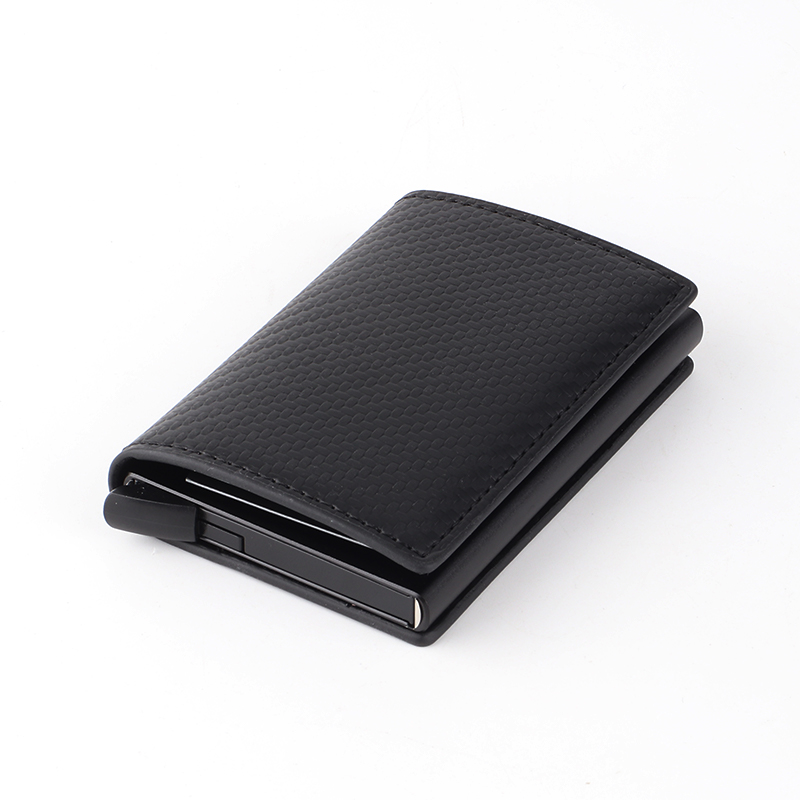 Slim Metal Minimalist Leather Wallet Pop Up Rfid Card Holder